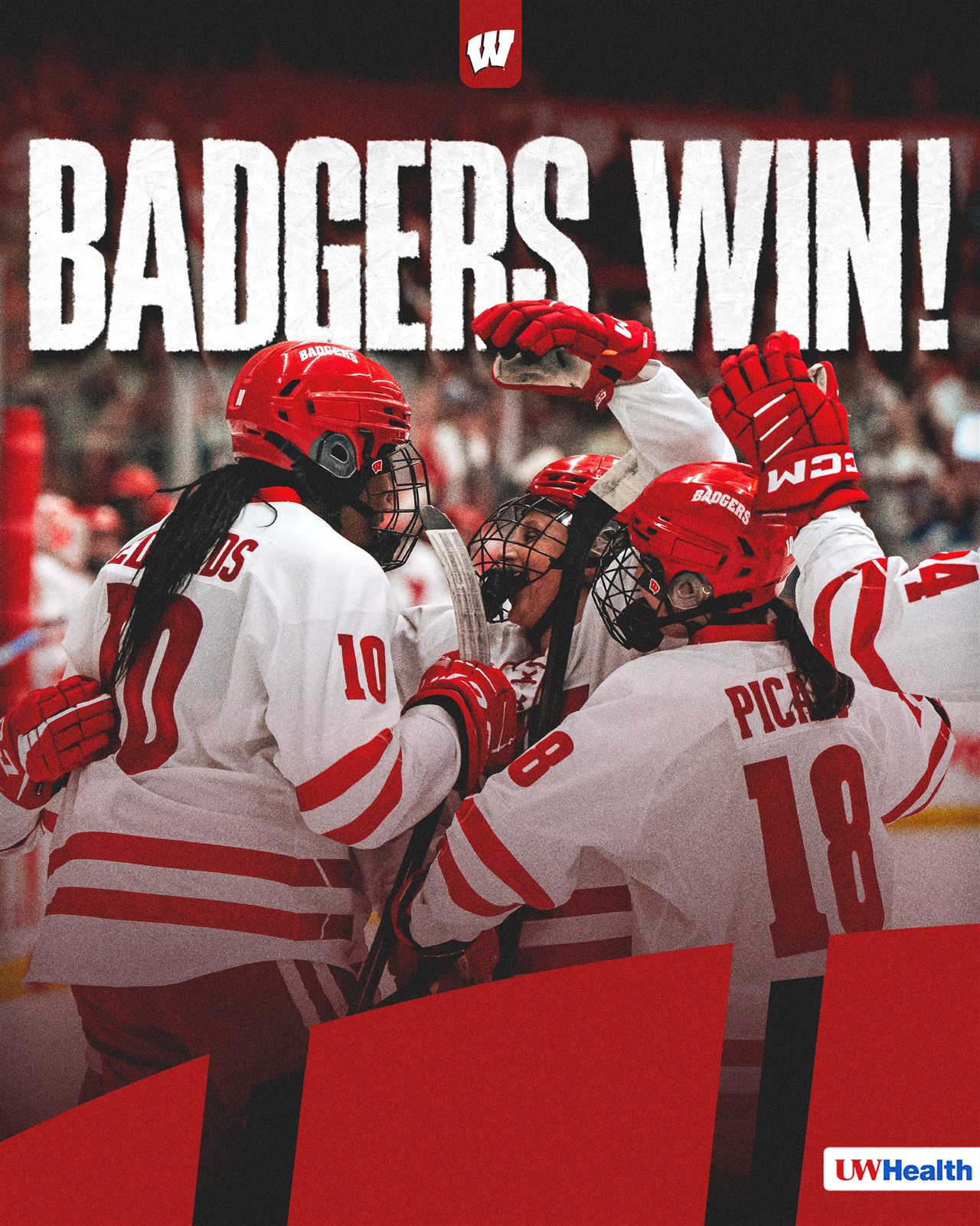 Wisconsin Women’s Hockey win graphic