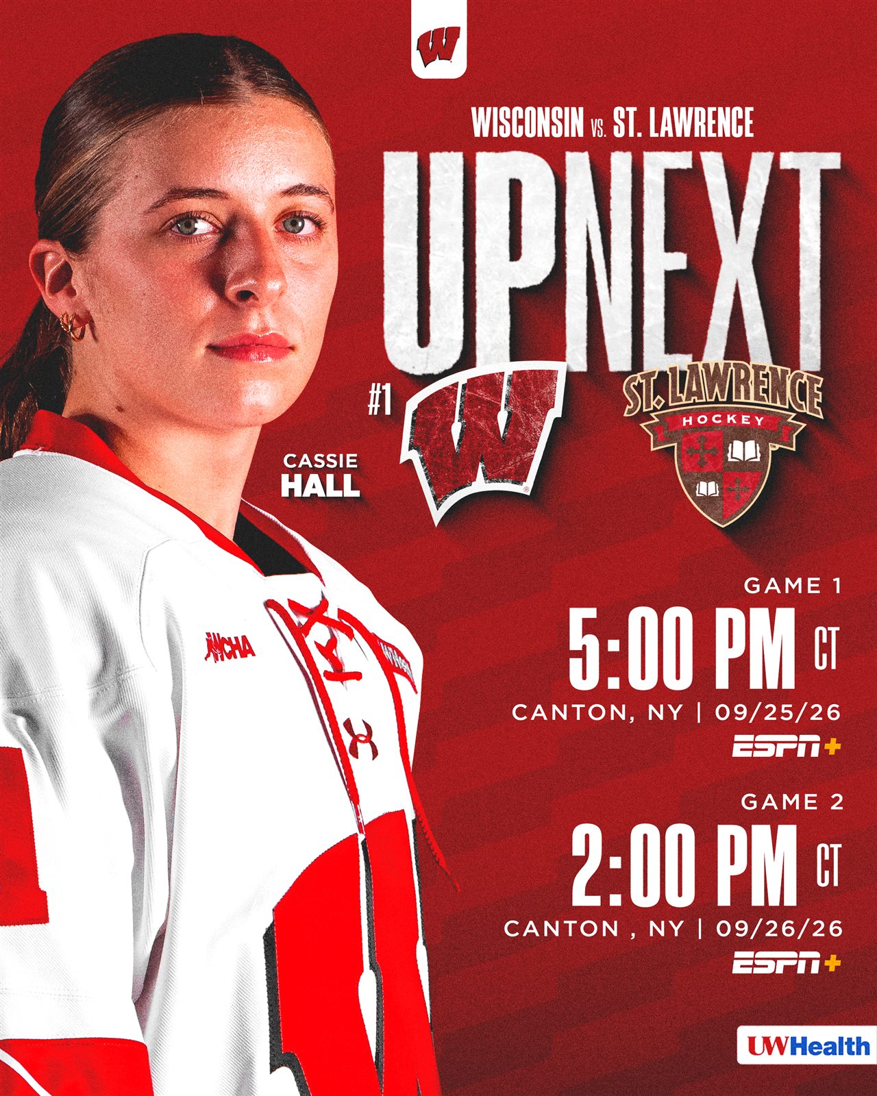 Wisconsin Women’s Hockey upcoming games graphic