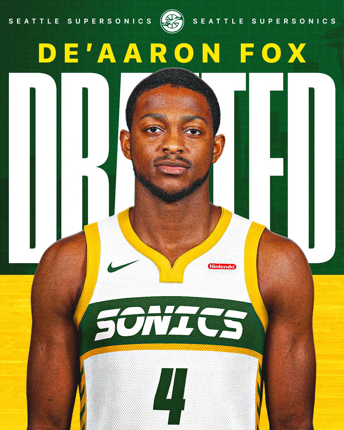 SuperSonics player draft announcement graphic