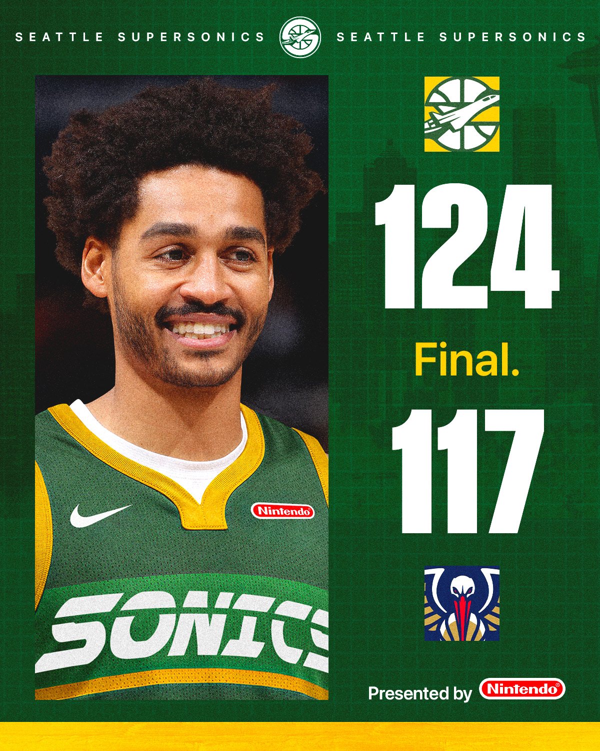 SuperSonics final score graphic